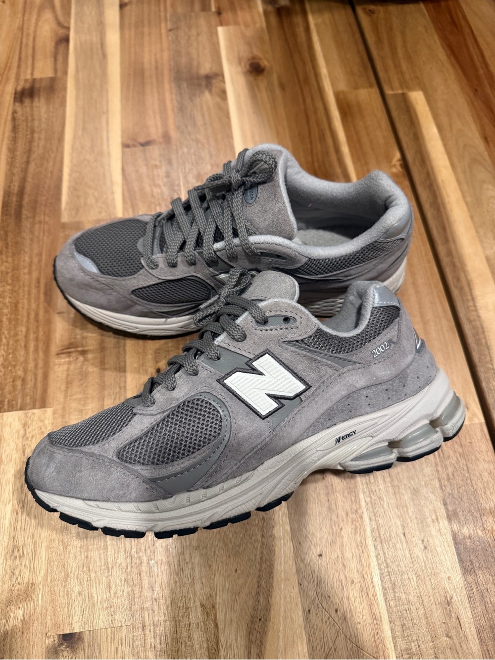 New Balance Gray Suede & Mesh Athletic Sneakers